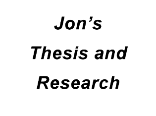 Jon's Thesis and Research